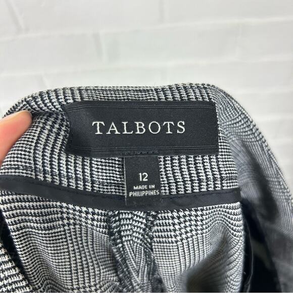 Talbots Herringbone Houndstooth Curvy Fit Wool Blend Trouser Pants Size 12 - Picture 3 of 12